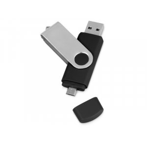 USB/micro USB-флешка на 16 Гб «Квебек OTG», черный