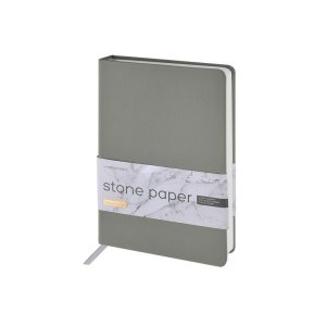 Ежедневник с каменной бумагой недатированный А5 Carrara, серый