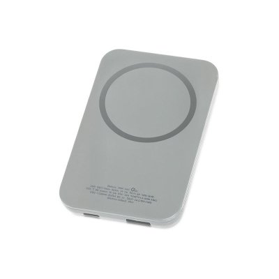 Магнитный беспроводной внешний аккумулятор MagnetIQ, 5000 mah, 10 W, серый Cool gray 7C