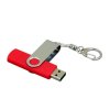 USB 2.0- флешка на 32 Гб с поворотным механизмом и дополнительным разъемом Micro USB, красный/серебристый