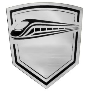 Шильд-наклейка поезд, серебро