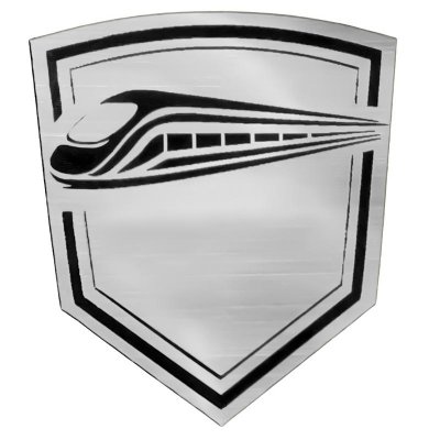 Шильд-наклейка поезд, серебро