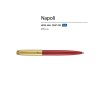Ручка металлическая шариковая Napoli, красный/золотистый