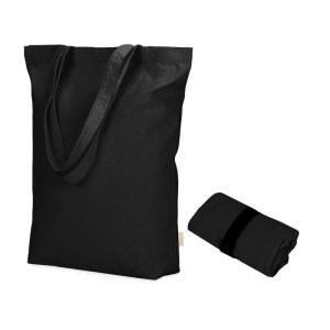 Сумка Fixy из переработанного хлопка с фиксирующей эластичной лентой, черный Сумка Fixy из переработанного хлопка с фиксирующей эластичной лентой, черный