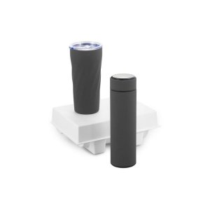 Подарочный набор FAMILY с термосом и термокружкой, серый