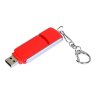 USB 2.0- флешка промо на 64 Гб с прямоугольной формы с выдвижным механизмом, красный/серебристый