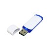 USB 2.0- флешка на 32 Гб с цветными вставками, белый/синий