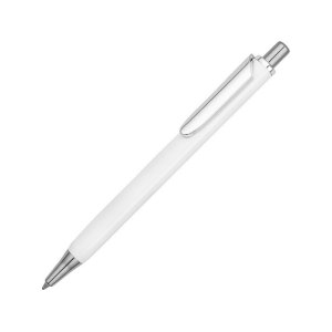 Ручка металлическая шариковая трехгранная Riddle, белый/серебристый