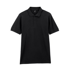 Футболка поло PREMIUM COTTON ADULT DOUBLE PIQUE, ЧЕРНЫЙ L