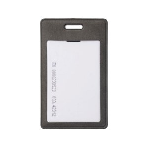 Вертикальный чехол для пропуска из экокожи Alicante, темно-серый