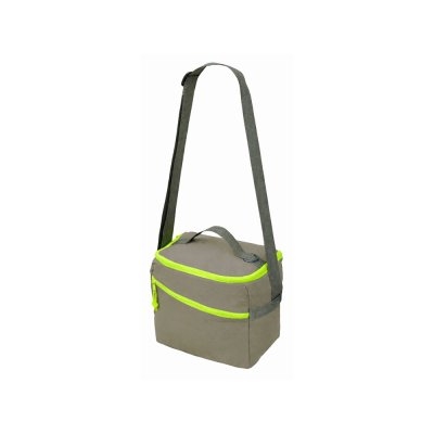 Изотермическая сумка-холодильник Neo Classic c контрастной молнией, серый/зеленое яблоко