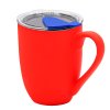 Кружка с крышкой Velvet Duo, софт-тач, красная/синяя