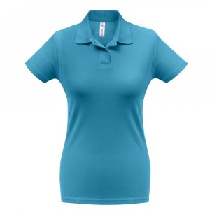 Рубашка поло женская ID.001 бирюзовая Рубашка поло женская ID.001 бирюзовая