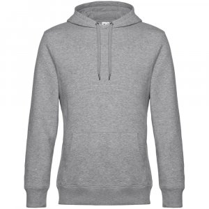Толстовка с капюшоном унисекс King, серый меланж