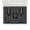Подарочный набор свеча Enigma + 2 бокала для шампанского Emerald в серой коробке