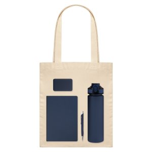 Подарочный набор Welcome Pack, синий (бутылка, ежедневник, ручка, ЗУ, шоппер)