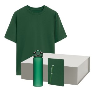 Набор с одеждой RUST NEO (футболка, бутылка, ежедневник, ручка), зеленый, XS/S Набор с одеждой RUST NEO (футболка, бутылка, ежедневник, ручка), зеленый, XS/S