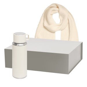 Подарочный набор Oslo, Forges, бежевый (термос, шарф) Подарочный набор Oslo, Forges, бежевый (термос, шарф)