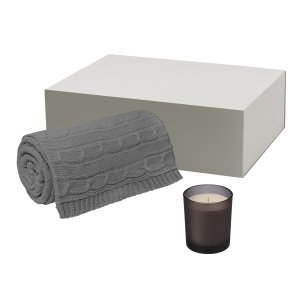 Подарочный набор Enigma, Fado, серый (свеча, плед) Подарочный набор Enigma, Fado, серый (свеча, плед)