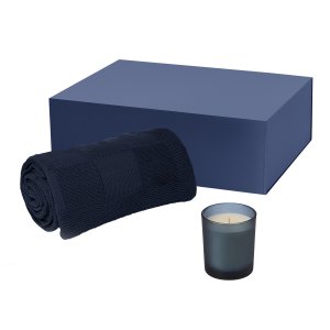 Подарочный набор Enigma, Cella, синий (свеча, плед) Подарочный набор Enigma, Cella, синий (свеча, плед)