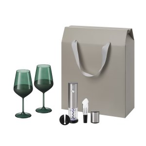 Подарочный набор Emerald, Vintaro (2 бокала + набор для вина) Подарочный набор Emerald, Vintaro (2 бокала + набор для вина)