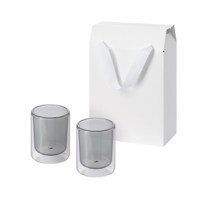 Подарочный набор 2 cтеклянных стакана Marlo в коробке-пакете