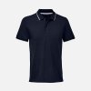 Рубашка поло унисекс Palermo, темно-синяя с белым Рубашка поло унисекс Palermo, темно-синяя с белым