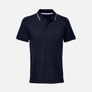 Рубашка поло унисекс Palermo, темно-синяя с белым