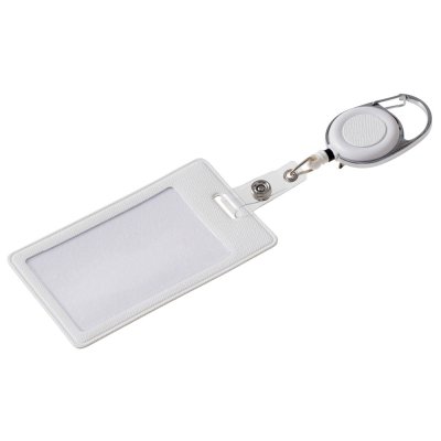 Бейдж с рулеткой-карабин Favor, белый