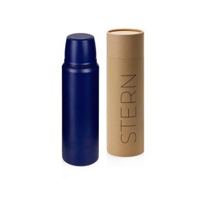 Термос с чашей и двойными медными стенками Stern, 1 л, темно-синий