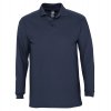 Рубашка поло мужская с длинным рукавом Winter II 210 темно-синяя Рубашка поло мужская с длинным рукавом Winter II 210 темно-синяя