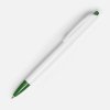 Ручка шариковая Tick, белая с зеленым