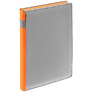 Ежедневник Spain Shall, недатированный, серый с оранжевым