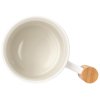 Кружка с ручкой и крышкой из каучукового дерева Jeny, белый