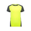 Спортивная футболка Zolder женская, неоновый желтый/меланжевый черный