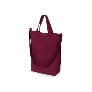 Сумка Helfer из хлопка на кнопке с регулирующейся лямкой, бордовый