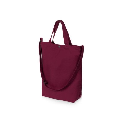 Сумка Helfer из хлопка на кнопке с регулирующейся лямкой, бордовый