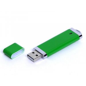 USB 3.0- флешка промо на 128 Гб прямоугольной классической формы, зеленый