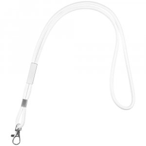 Шнурок для бейджа Tube Metal, белый