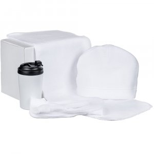 Набор Fleecy с термостаканом белый Набор Fleecy с термостаканом белый