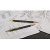 Ручка шариковая "Ray", покрытие soft touch, цвет черный с золотом