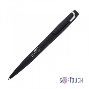 Ручка шариковая "Saturn" покрытие soft touch, цвет черный с серебристым