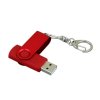 USB 2.0- флешка промо на 4 Гб с поворотным механизмом и однотонным металлическим клипом, красный