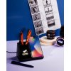 Карандашница "Black Star" с беспроводным (10W) зарядным устройством, вентилятором и лампой, с подсветкой логотипа, цвет черный