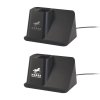 Карандашница "Black Star" с беспроводным (10W) зарядным устройством, вентилятором и лампой, с подсветкой логотипа, цвет черный