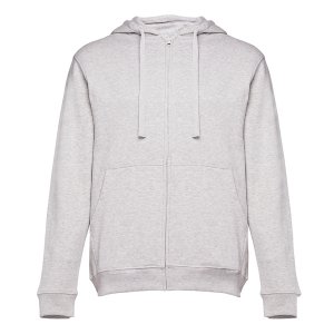Толстовка мужская с капюшоном на молнии AMSTERDAM, серый меланж, 4XL, 50% хлопок, 50% п/э, 320 г/м2
