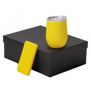 Подарочный набор с термокружкой и повербанком С2, 10000 mAh, желтый Подарочный набор с термокружкой и повербанком С2, 10000 mAh, желтый