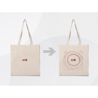 Сумка Donny с донной складкой и парусиновыми ручками, натуральный, с DTF (полноцвет)