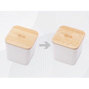 Eмкость для хранения Flake, бежевый, натуральный, с гравировкой