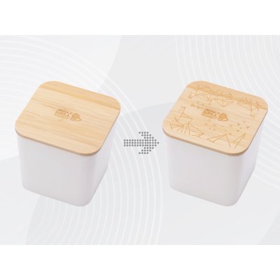 Eмкость для хранения Flake, бежевый, натуральный, с гравировкой